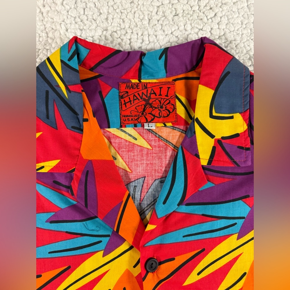 Vtg Surf Line Jams Made In Hawaii Shirt - 100% Cotton RARE Prototype Men L READ - Picture 4 of 11
